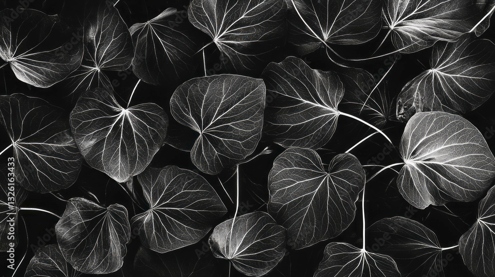 Poster intricate pattern of dry leaves and veins creating natural chaos