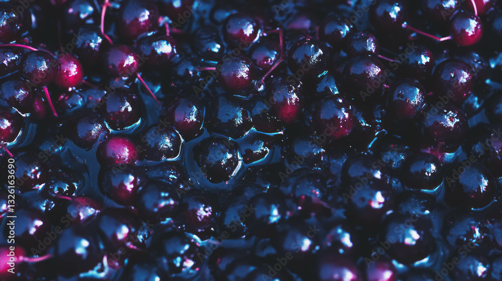 Aufkleber rich texture of elderberries in jam with vibrant chaos for culinary art and design