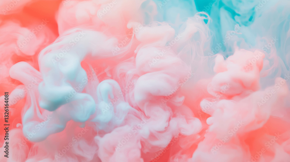 Poster abstract chaos of faded ink and colors with dreamy texture for artistic design