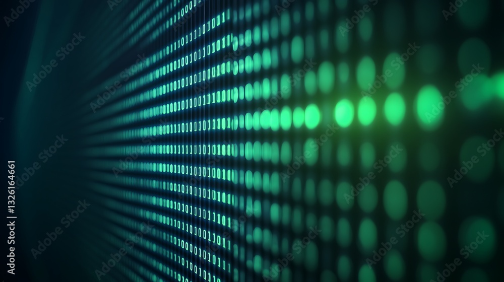 Aufkleber abstract background with green and blue dots creating a digital vibe and futuristic atmosphere