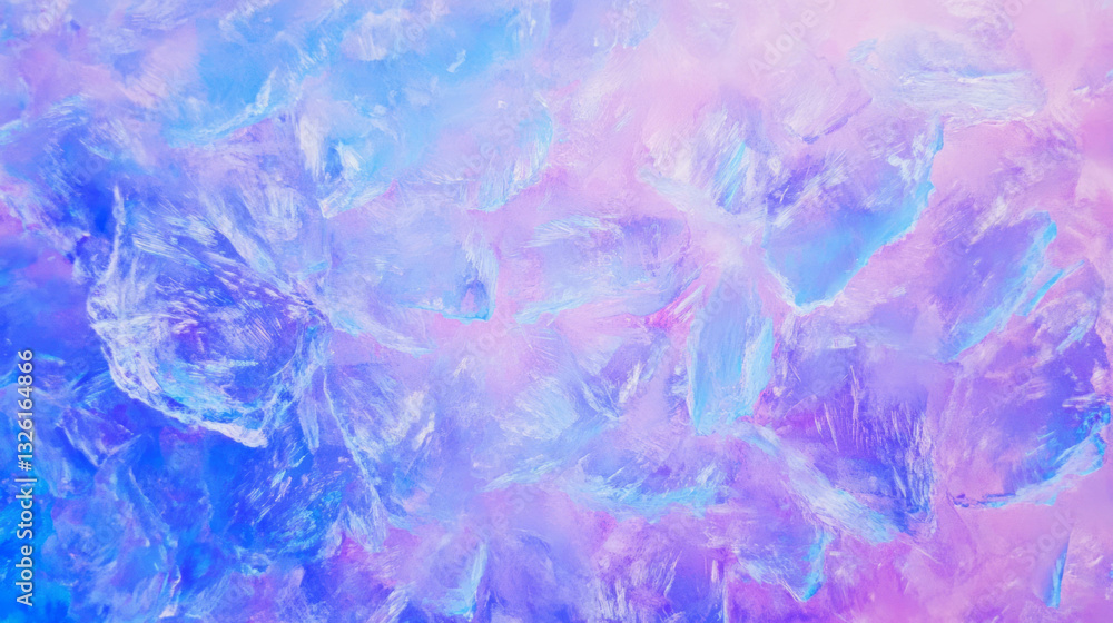Poster Abstract frozen ice and crystal texture in vibrant chaos for design and background use
