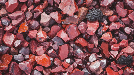 Vibrant garnet sand texture with lava rocks for creative design