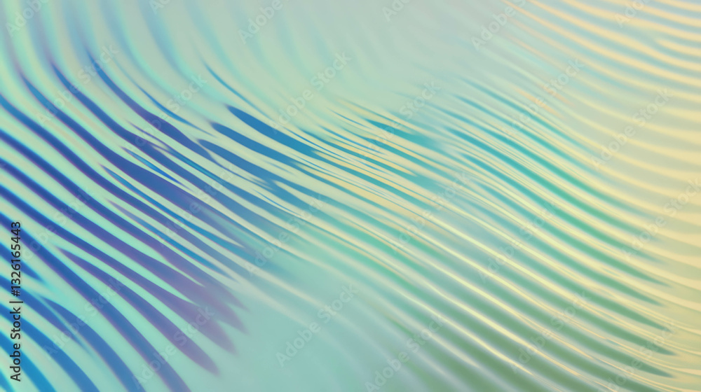 Poster Mesmerizing green and blue gradient texture with subtle waves for artistic design