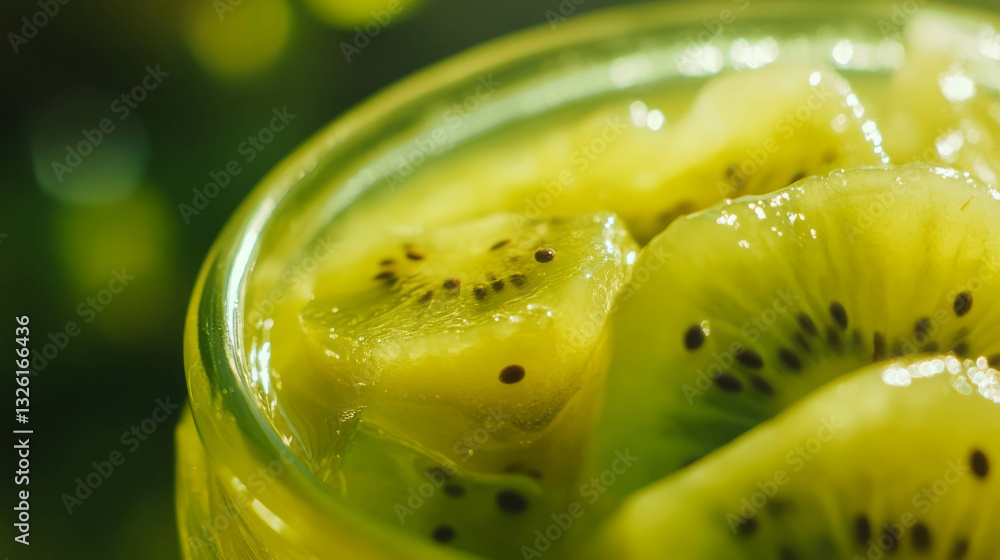 Poster vibrant kiwi jam texture with seeds for food and design concepts
