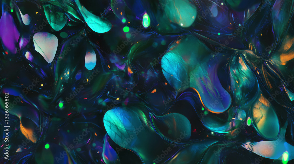 Aufkleber Abstract labradorite texture with labraorescence patterns and vivid chaos for design