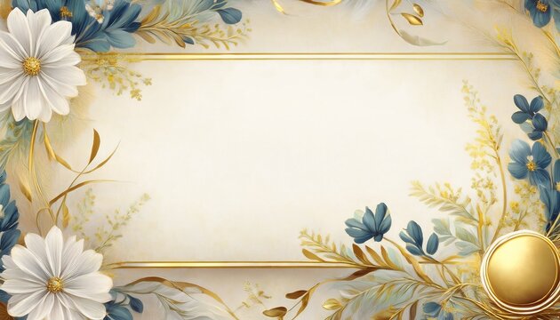 Chic invitation template for a Holy Communion event featuring stylish gold accents and elegant floral details. Perfect for a memorable occasion