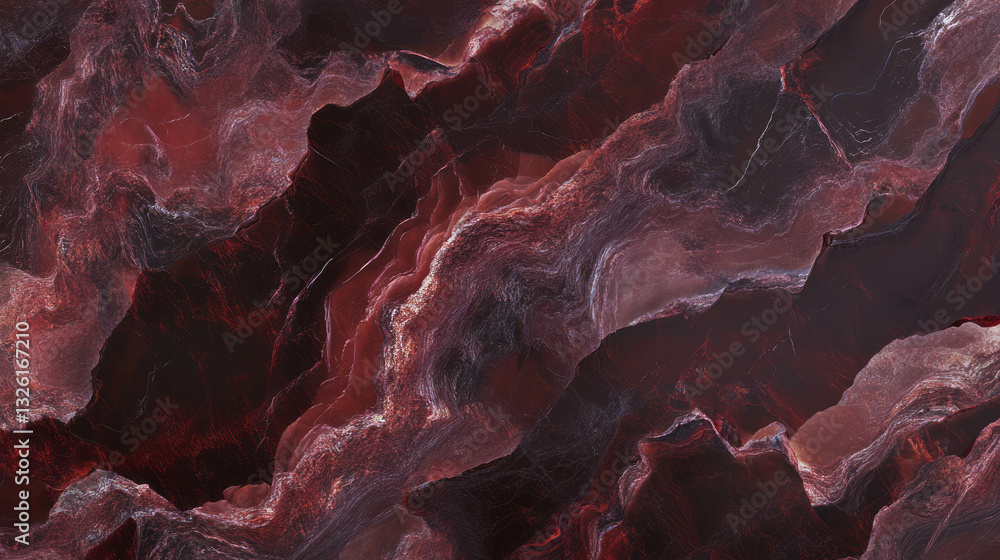 Poster abstract marble veining with chaotic patterns in rich earth tones for modern design