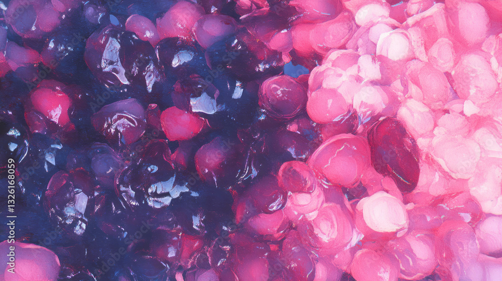 Poster Abstract colorful texture of mulberry jam with chaotic patterns for creative design