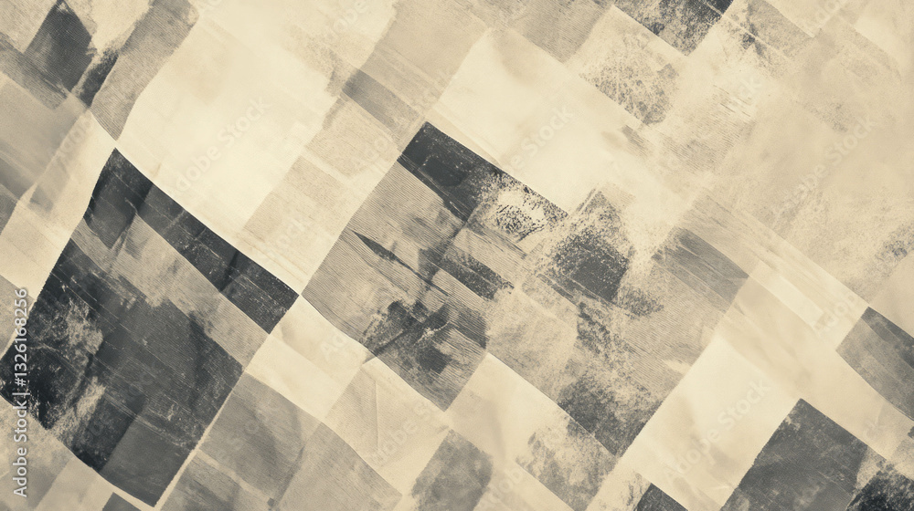 Aufkleber Abstract geometric pattern with newsprint texture and low contrast design