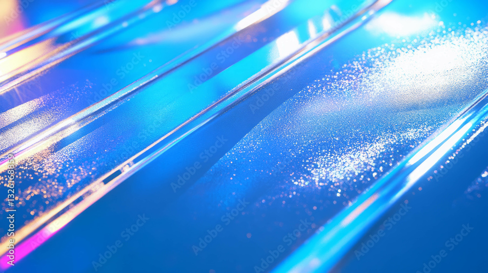 Poster Abstract blue and osmium texture with chaotic light patterns for design
