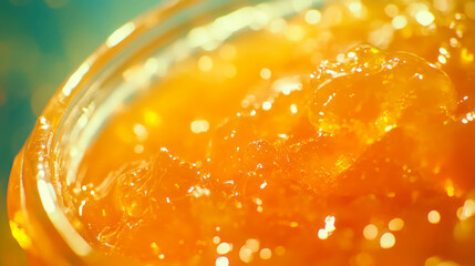 Close-up of passion fruit jam texture with vibrant colors for culinary design