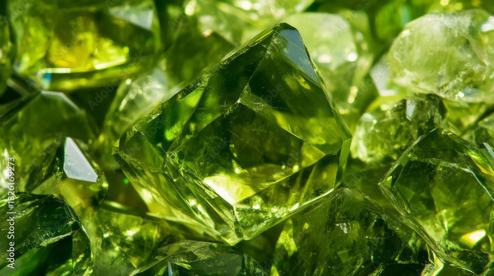 Poster vibrant peridot gemstone texture with chaotic green patterns