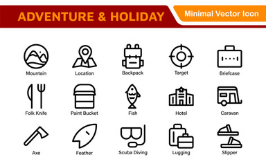 Epic Adventure Icons Collection. Explore the Wild with Stunning Graphics