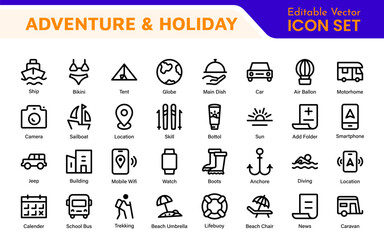Epic Adventure Icons Collection. Explore the Wild with Stunning Graphics