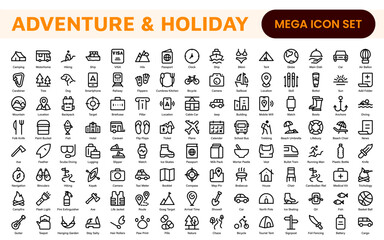 Epic Adventure Icons Collection. Explore the Wild with Stunning Graphics