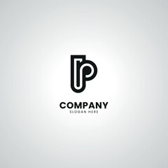 Obraz premium Abstract Initial Letter UP PU Modern Unique Logo Design Vector.