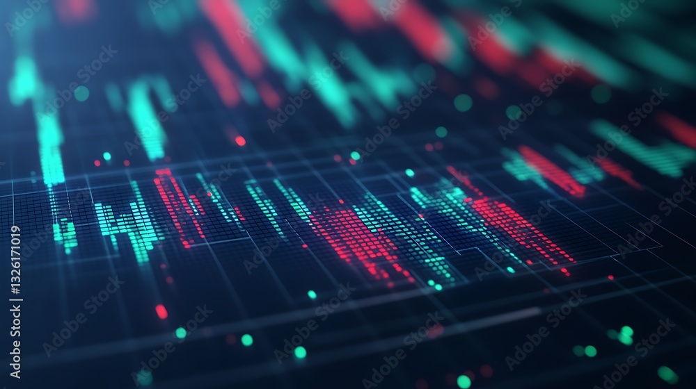 Poster abstract digital financial data background with colorful charts and graphs feature for modern analyt