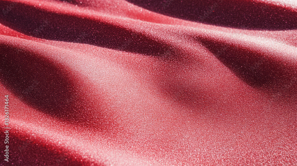 Poster Abstract texture of red sandpaper creating wave-like patterns for creative design