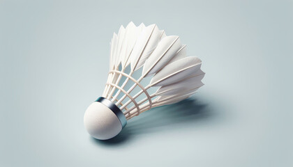 Realistic white badminton shuttlecock, sports lifestyle, sports design elements