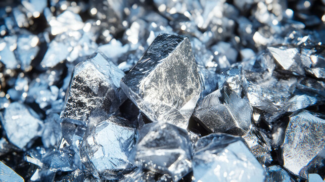 Shimmering rhodium texture with metallic chaos for industrial design