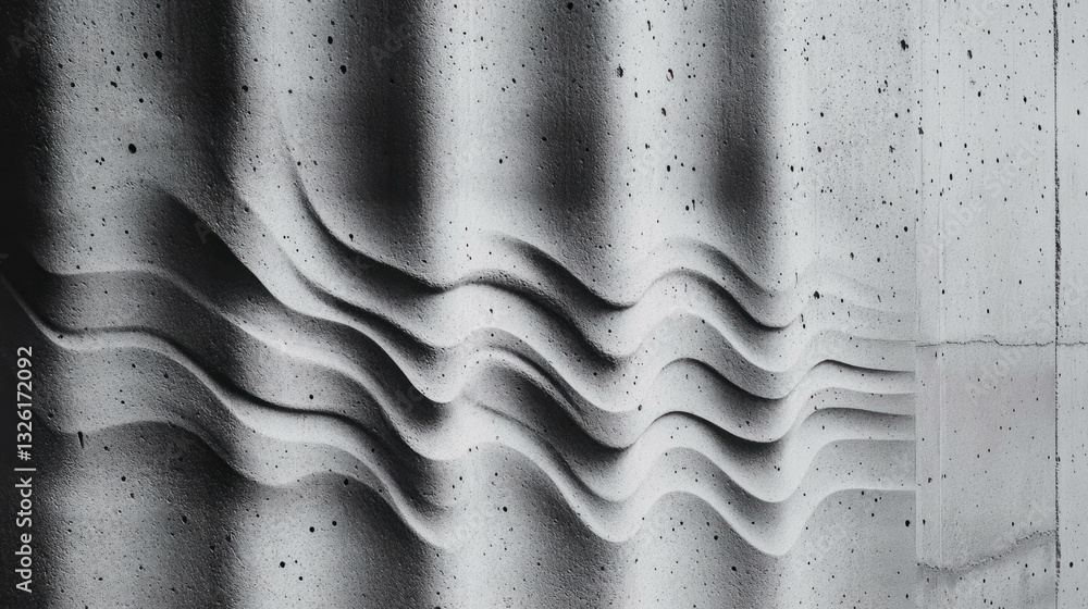 Poster Abstract concrete texture with chaotic wave patterns for creative design