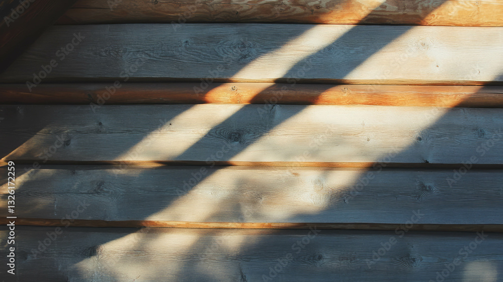 Aufkleber rustic cabin wood texture with light and shadow patterns for artistic design