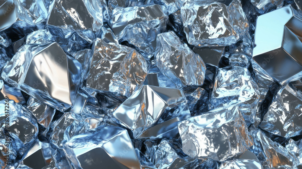 Poster shimmering ruthenium surface highlighting corrosion resistance and metallic texture