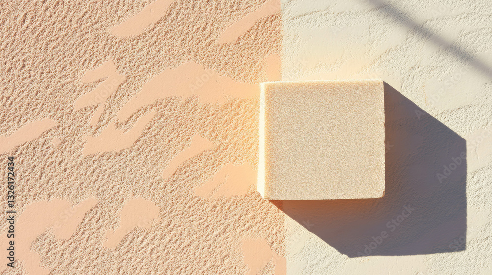 Poster textured sanding block on sandpaper surface for diy and home improvement projects