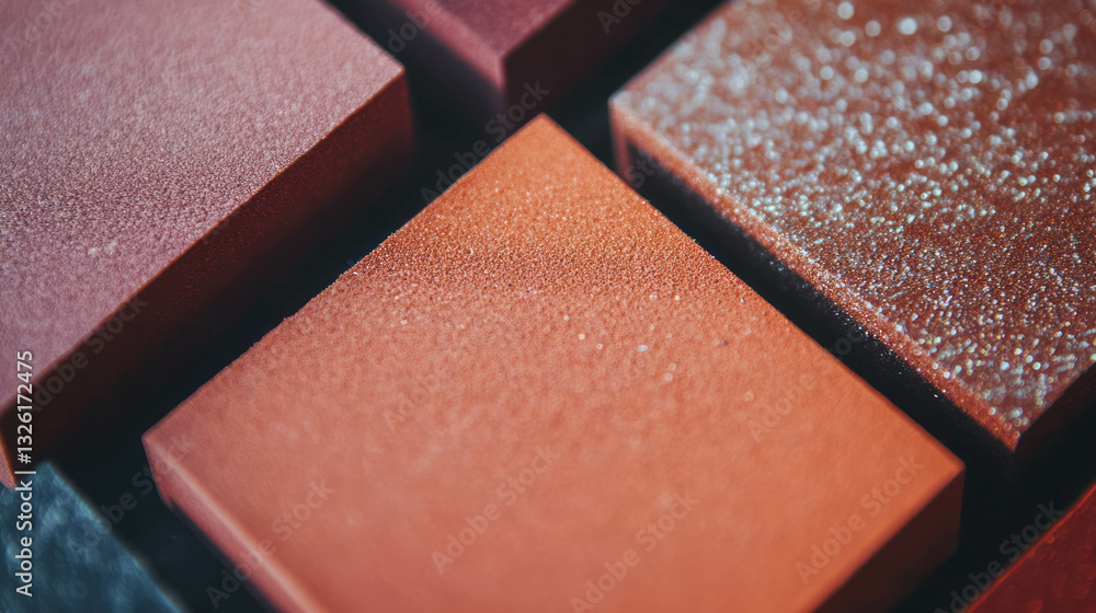 Poster abstract texture of sanding blocks and sandpaper in artistic arrangement