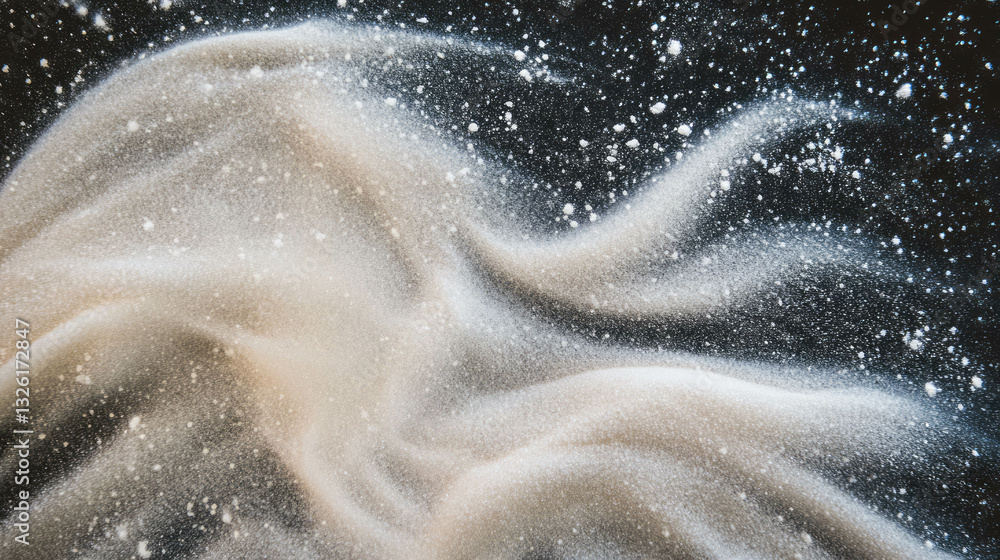 Poster dynamic sandpaper texture with dust swirls in motion