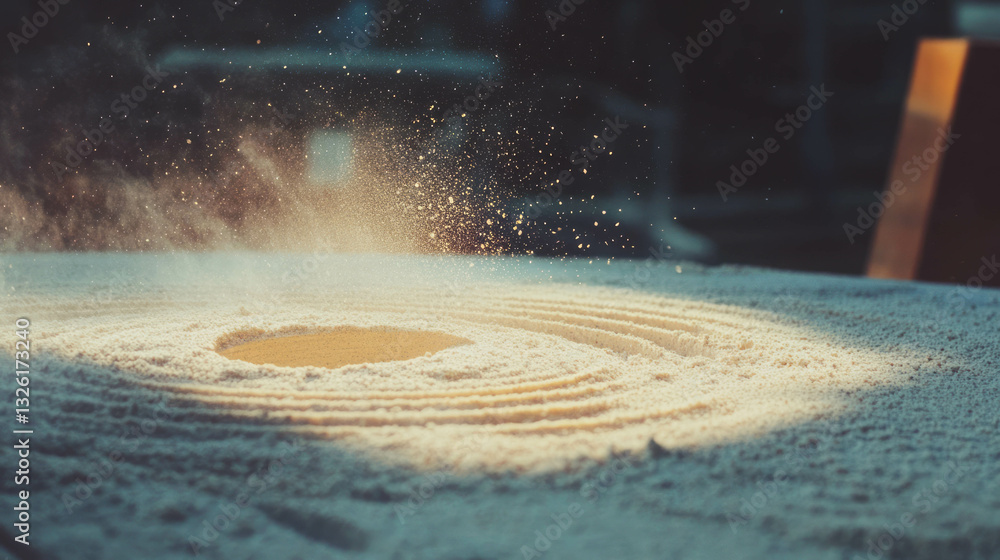 Poster sandpaper texture with cooling lubrication effect for industrial design and crafting