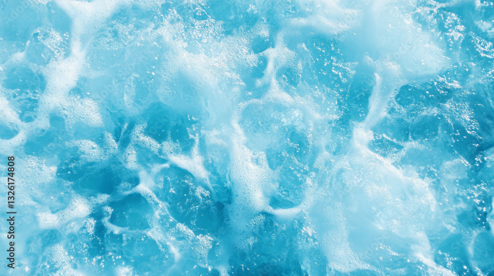 Poster abstract texture of blue foam and bubble chaos for creative design