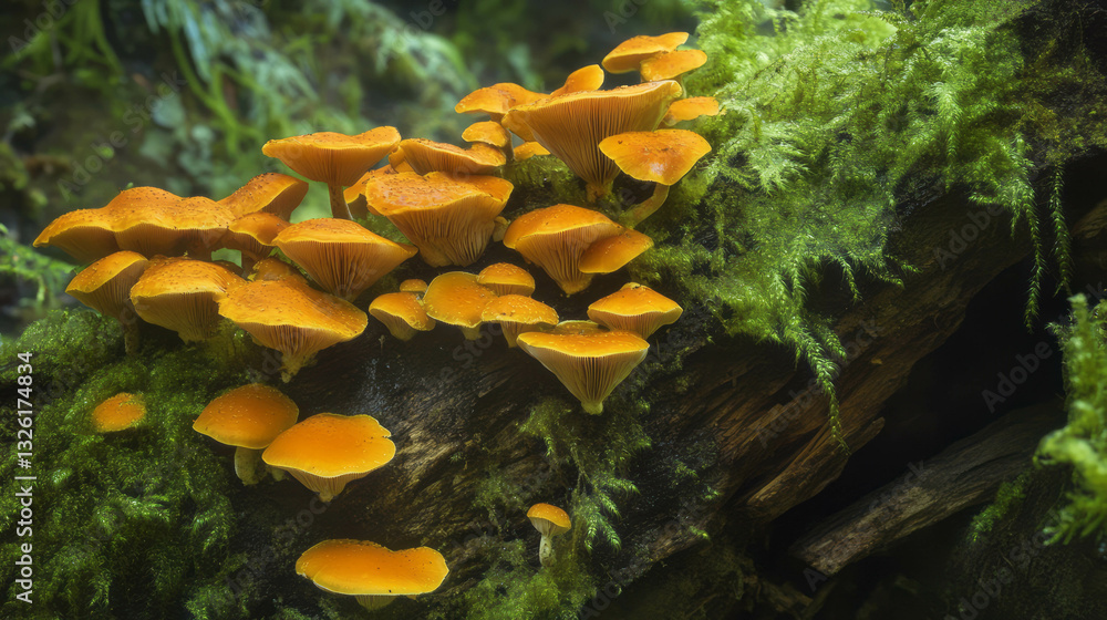 Poster natural patterns and textures of spalted beech with vibrant fungus growth