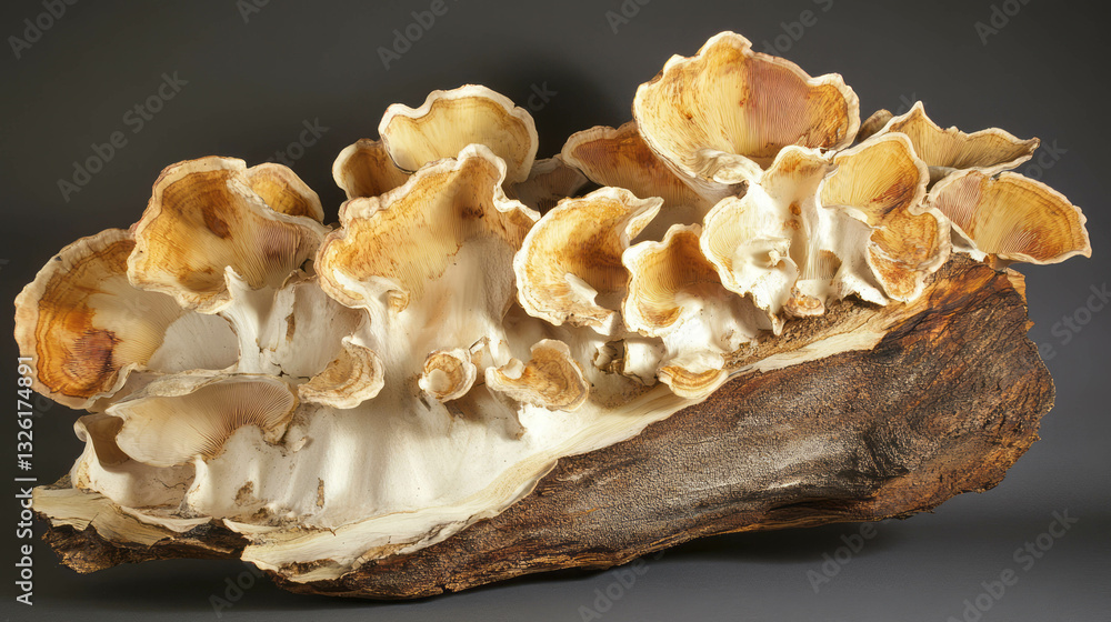 Poster Abstract texture of spalted beech with fungus growth for design or background