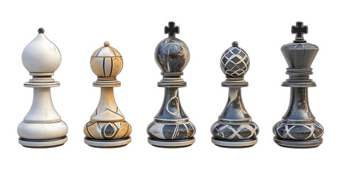Obraz premium Pack Chess Pawn Set Against Transparent Background for Board Game Illustrations, Strategy Concepts, or Educational Design