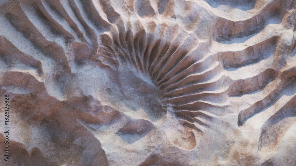Poster Detailed texture of trilobite fossil with intricate patterns for geological study