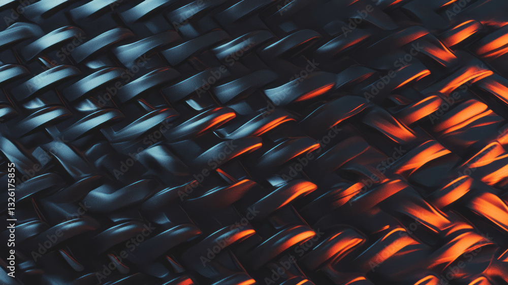 Poster Abstract heat resistant tungsten texture with chaotic interwoven patterns