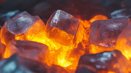 Glowing tungsten texture with heat resistance and chaotic energy for industrial design