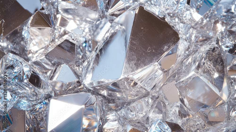 Aufkleber abstract texture of vanadium crystals with reflective surfaces and irregular shapes