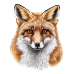 Fototapeta premium Fox head illustration on a white background.