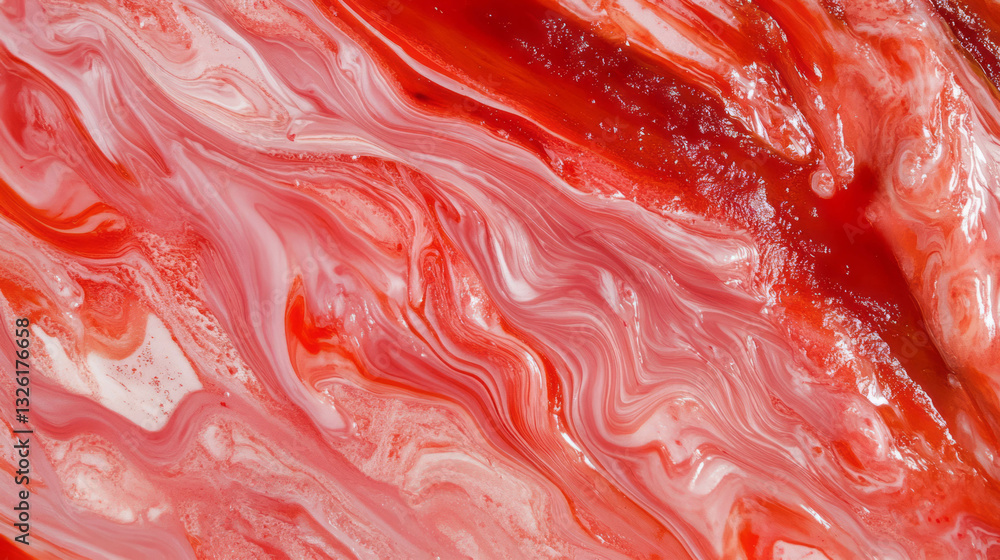 Poster vibrant wineberry jam texture with swirling patterns for creative design