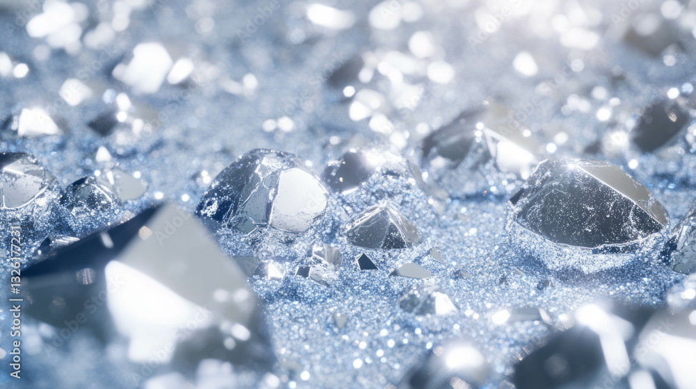 Poster shimmering zinc texture with sparkling chaos for creative design