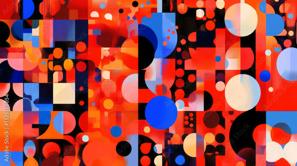 Poster Vibrant y2k-inspired geometric shapes and patterns for creative design projects