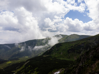  Majestic aerial view of Shpytsi Mountain with sharp rocky peaks in the Carpathians, Ukraine