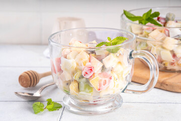 Creamy summer fruit salad