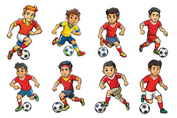 Soccer player vector illustration isolated on white background.