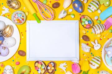 High-colored Easter baking background