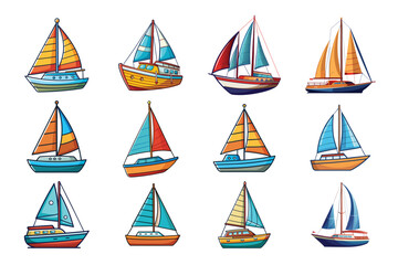 Sailing yacht vector illustration isolated on white background.