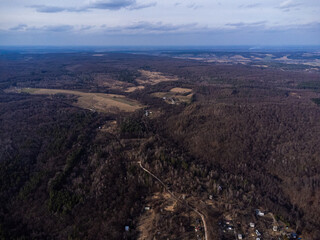 Aerial autumn in the mountains