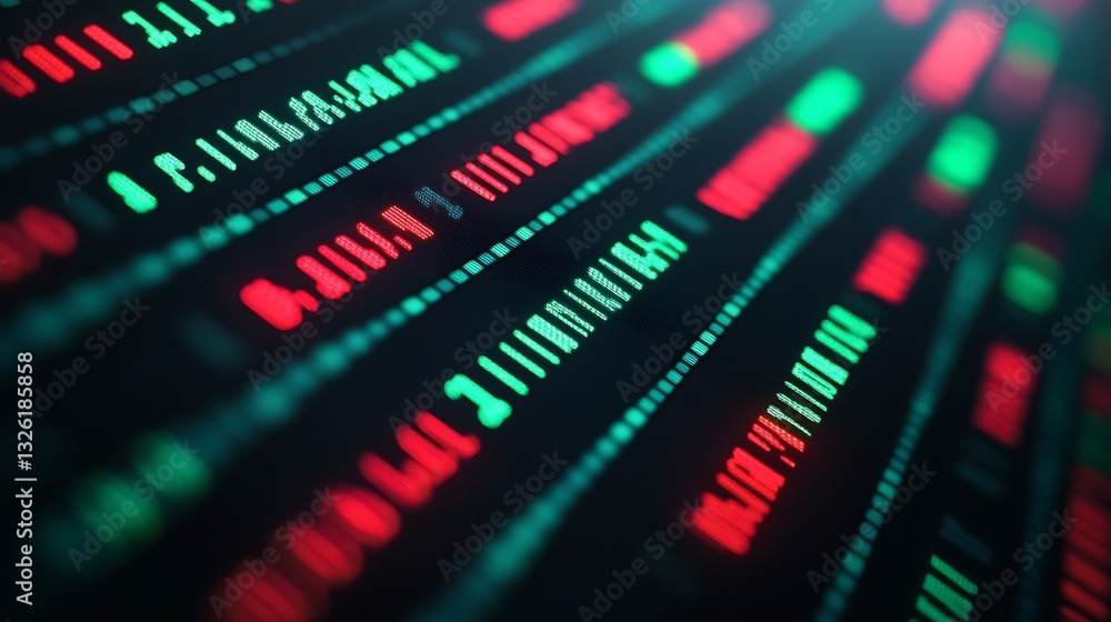 Poster colorful digital abstract background with vivid lines and patterns representing data flow and inform